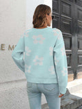 Floral Dropped Shoulder Sweater - Trendsi - Flyclothing LLC