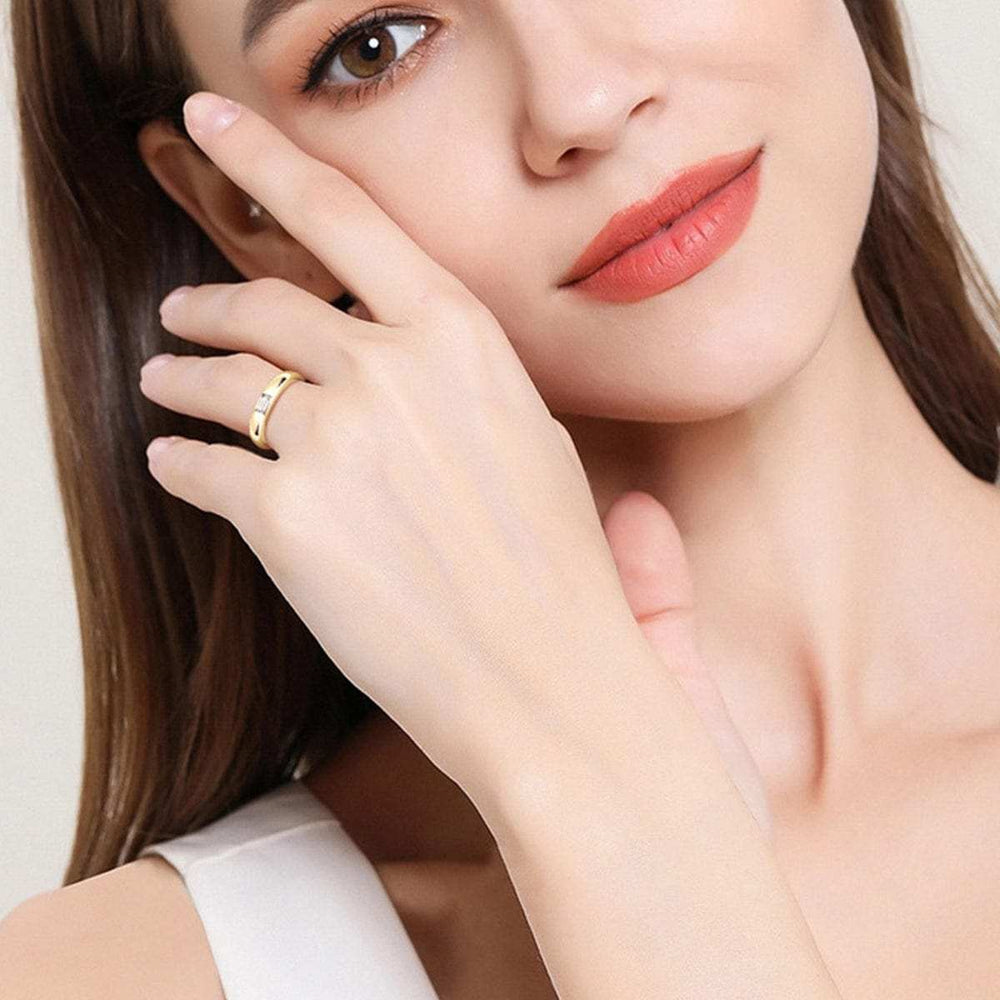 925 Sterling Silver Inlaid Moissanite Ring - Trendsi - Flyclothing LLC