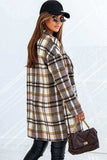 Plaid Longline Jacket with Pockets - Trendsi - Flyclothing LLC