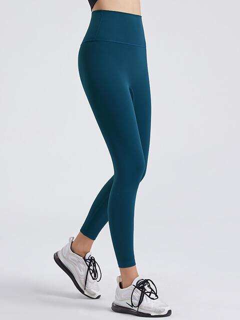 Wide Waistband Sports Leggings - Trendsi - Flyclothing LLC