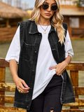 Button Down Denim Vest - Trendsi - Flyclothing LLC