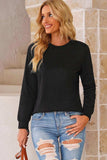 Round Neck Long Sleeve Top - Trendsi - Flyclothing LLC