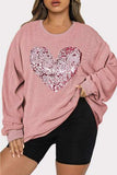 Plus Size Heart Sequin Round Neck Sweatshirt - Trendsi - Flyclothing LLC