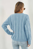 Round Neck Long Sleeve Sweater - Trendsi - Flyclothing LLC