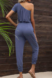 Drawstring Waist One-Shoulder Jumpsuit with Pockets - Trendsi - Flyclothing LLC