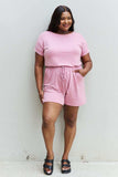 Zenana Chilled Out Full Size Short Sleeve Romper in Light Carnation Pink - Trendsi - Flyclothing LLC