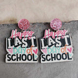 School Theme Wooden Dangle Earrings - Trendsi - Flyclothing LLC