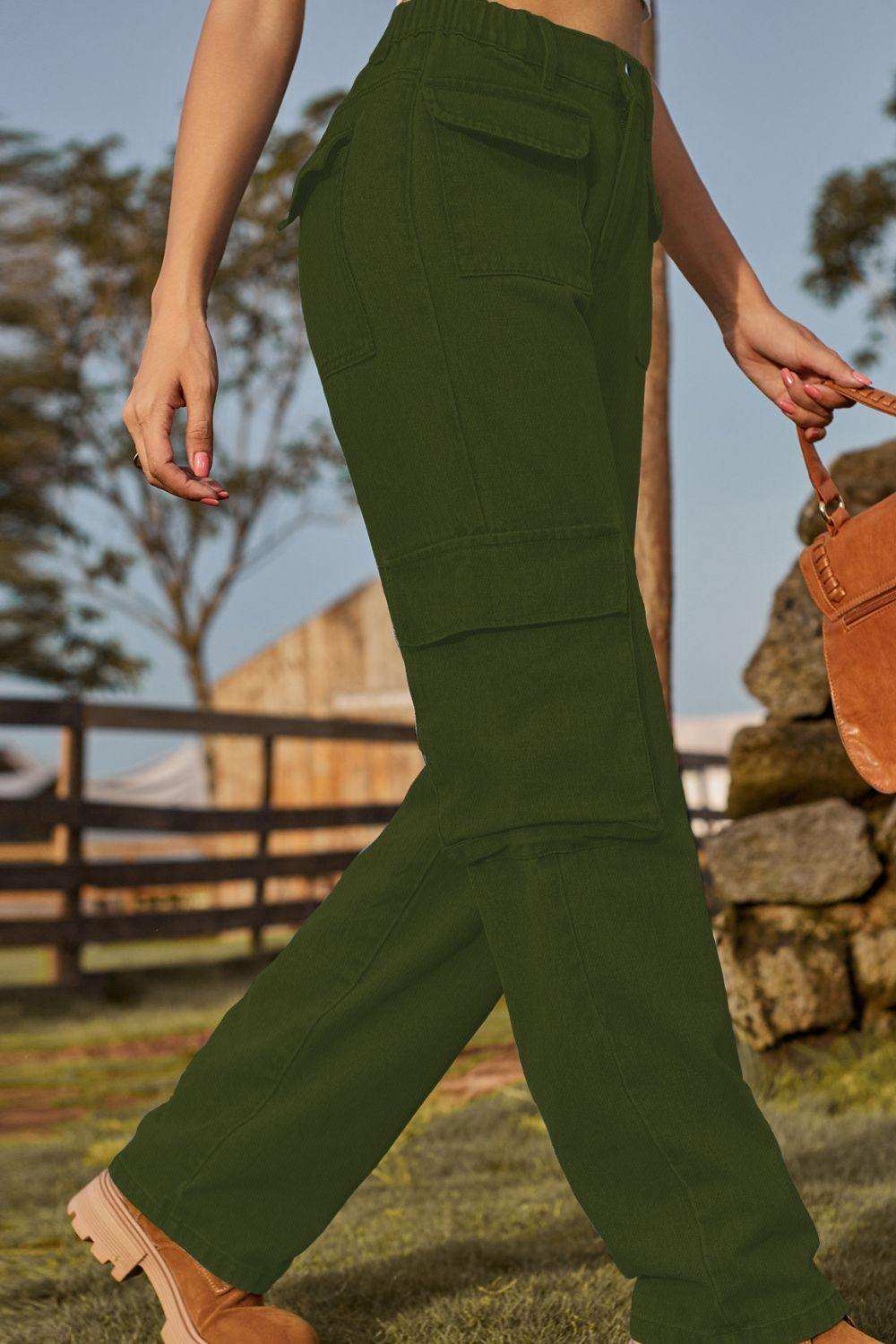 Loose Fit Long Jeans with Pockets - Trendsi - Flyclothing LLC