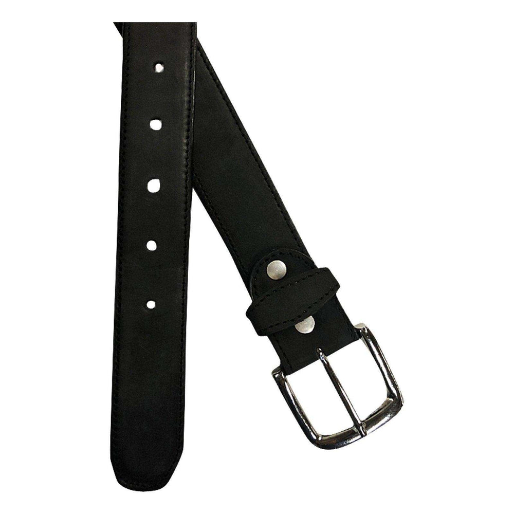 Sanded Nubuck Full Grain Genuine Leather Western Belt in Black - Rockmount Clothing - Flyclothing LLC