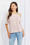 Andree by Unit Full Size Something Simple Cold Shoulder Tee - Trendsi - Flyclothing LLC