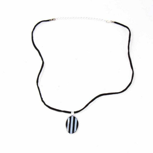 Pendant, Alabalone and Black Stripe - Artisana - Flyclothing LLC