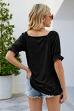 Short Flounce Sleeve Top - Trendsi - Flyclothing LLC