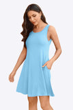 Full Size Round Neck Sleeveless Dress with Pockets - Trendsi - Flyclothing LLC