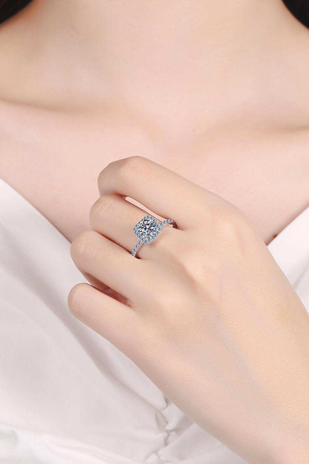 Square Moissanite Ring - Trendsi - Flyclothing LLC