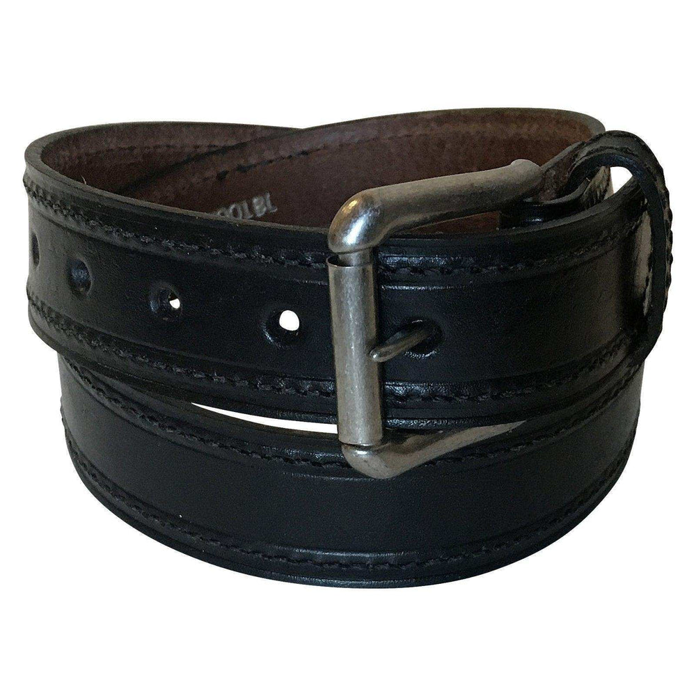 Single Stitch Saddle Genuine Leather Western Belt (Black or Tan) - Rockmount Clothing - Flyclothing LLC