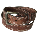 Tan Triple Stitch Genuine Leather Western Belt - Rockmount Clothing - Flyclothing LLC