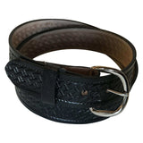 Basket Weave Genuine Leather Western Belt (Black, Brown or Tan) - Rockmount Clothing - Flyclothing LLC