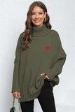 Turtle Neck Long Sleeve Ribbed Sweater - Trendsi - Flyclothing LLC