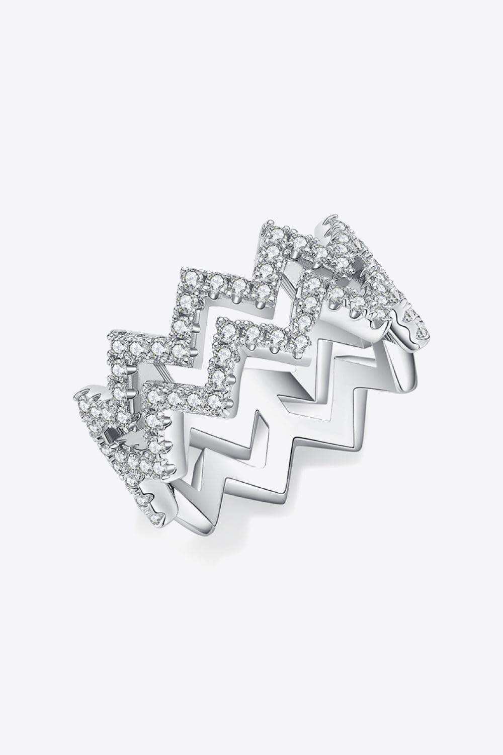 Moissanite Zigzag Stacking Rings - Trendsi - Flyclothing LLC