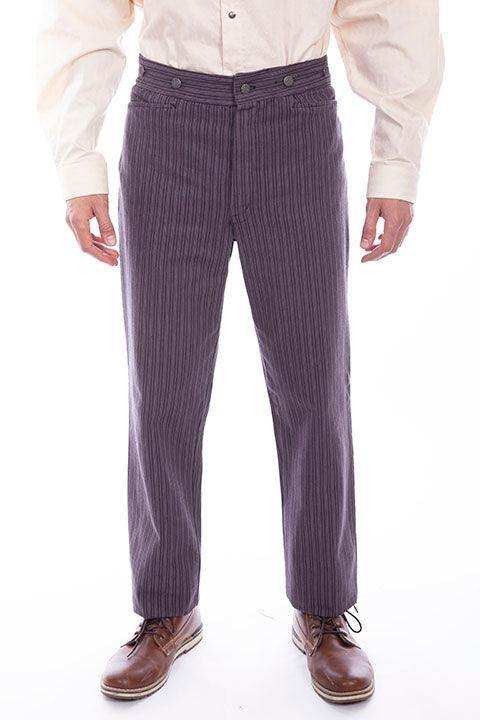 Scully Leather Charcoal Rail Stripe Mens Pant - Scully Leather - Flyclothing LLC