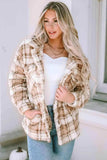 Plaid Collared Neck Jacket - Trendsi - Flyclothing LLC