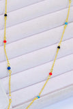 18K Gold-Plated Multicolored Bead Necklace - Trendsi - Flyclothing LLC