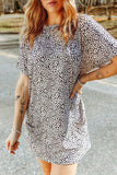 Animal Print Round Neck Tunic Tee with Pockets - Trendsi - Flyclothing LLC