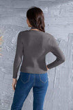 Halter Neck Long Sleeve Sweater - Trendsi - Flyclothing LLC