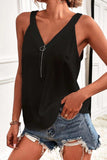 Half-Zip Scoop Neck Tank - Trendsi - Flyclothing LLC