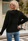 Round Neck Opnework Long Sleeve Pullover Sweater - Trendsi - Flyclothing LLC