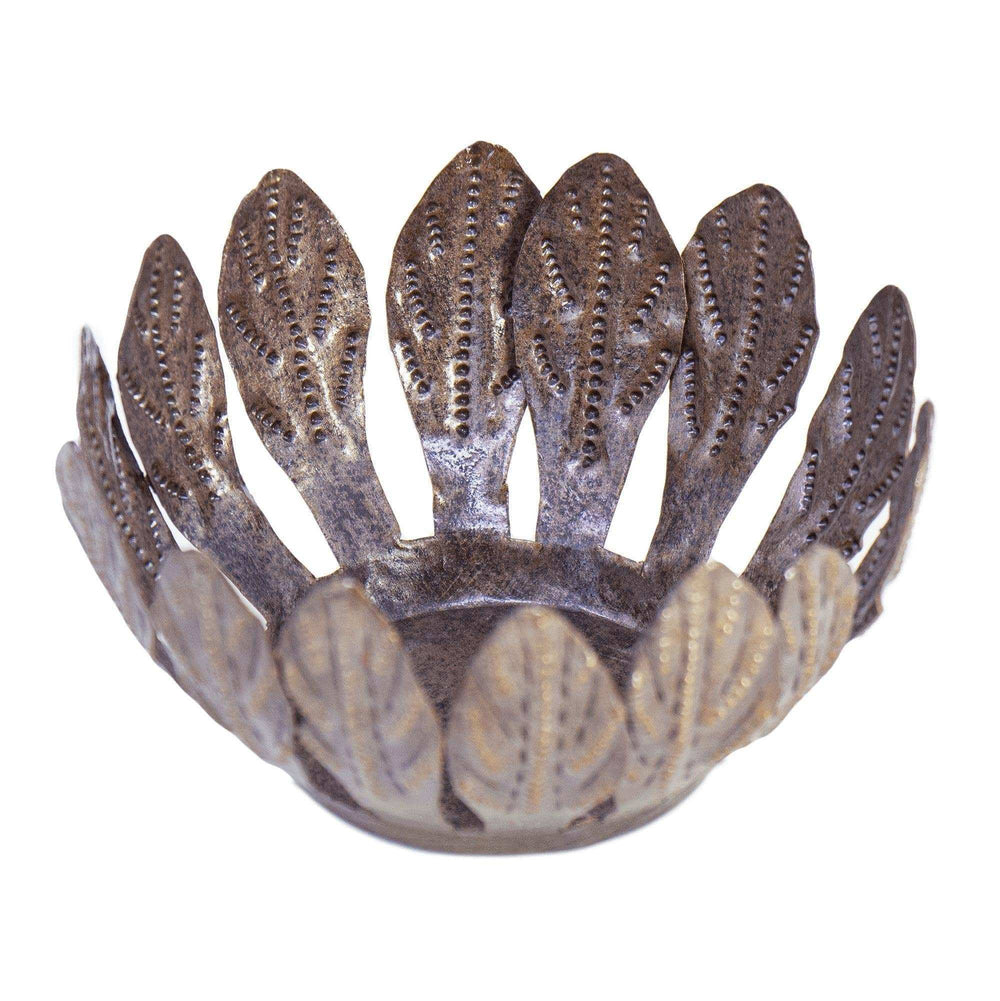 Decorative Drum Art Bowl or Votive, Mango Leaf - Haitian Artisans - Flyclothing LLC