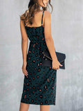 Printed Tie-Waist Spaghetti Strap Dress - Trendsi - Flyclothing LLC