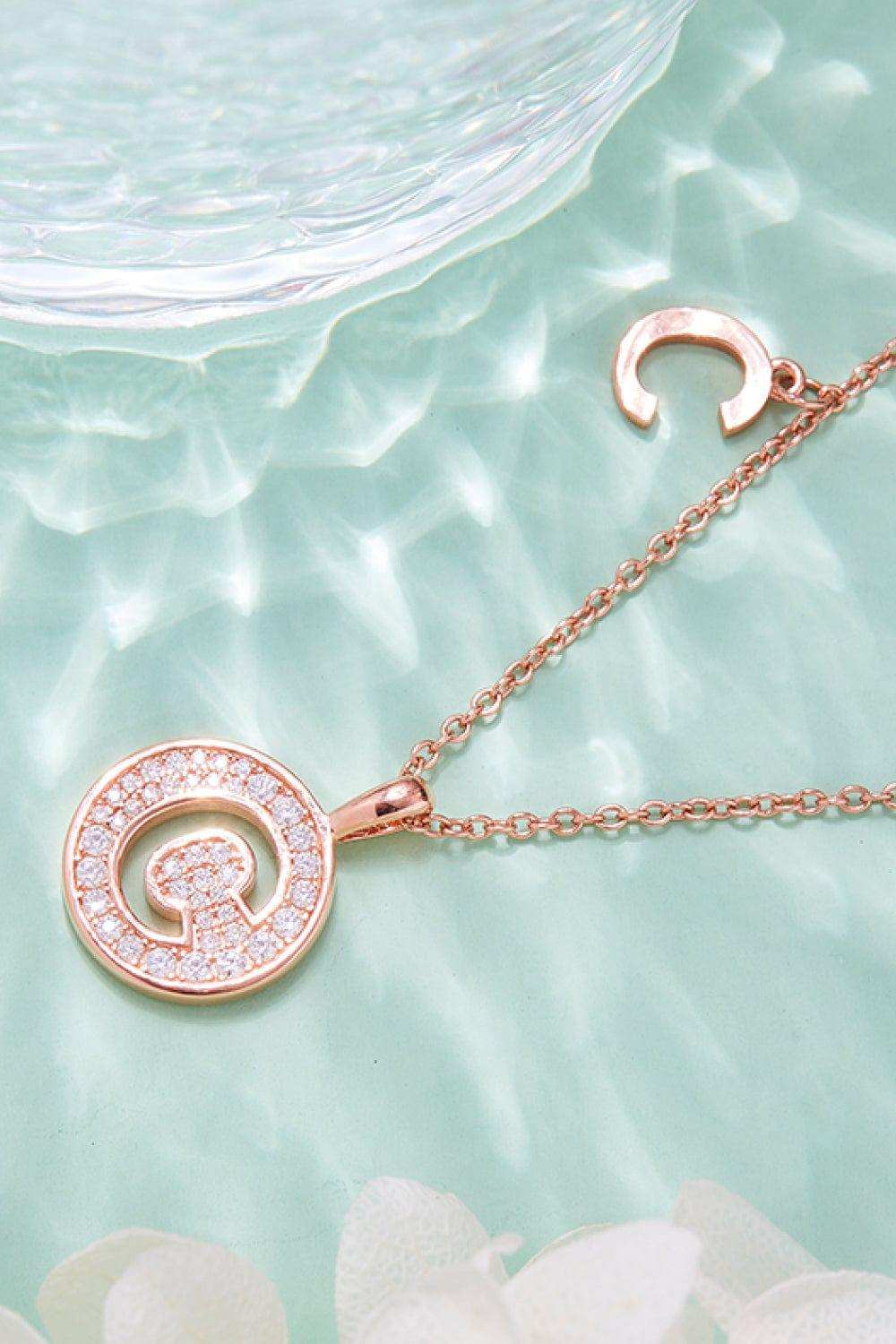 Moissanite A to J Pendant Necklace - Trendsi - Flyclothing LLC