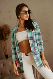 Plaid Open Front Blazer - Trendsi - Flyclothing LLC