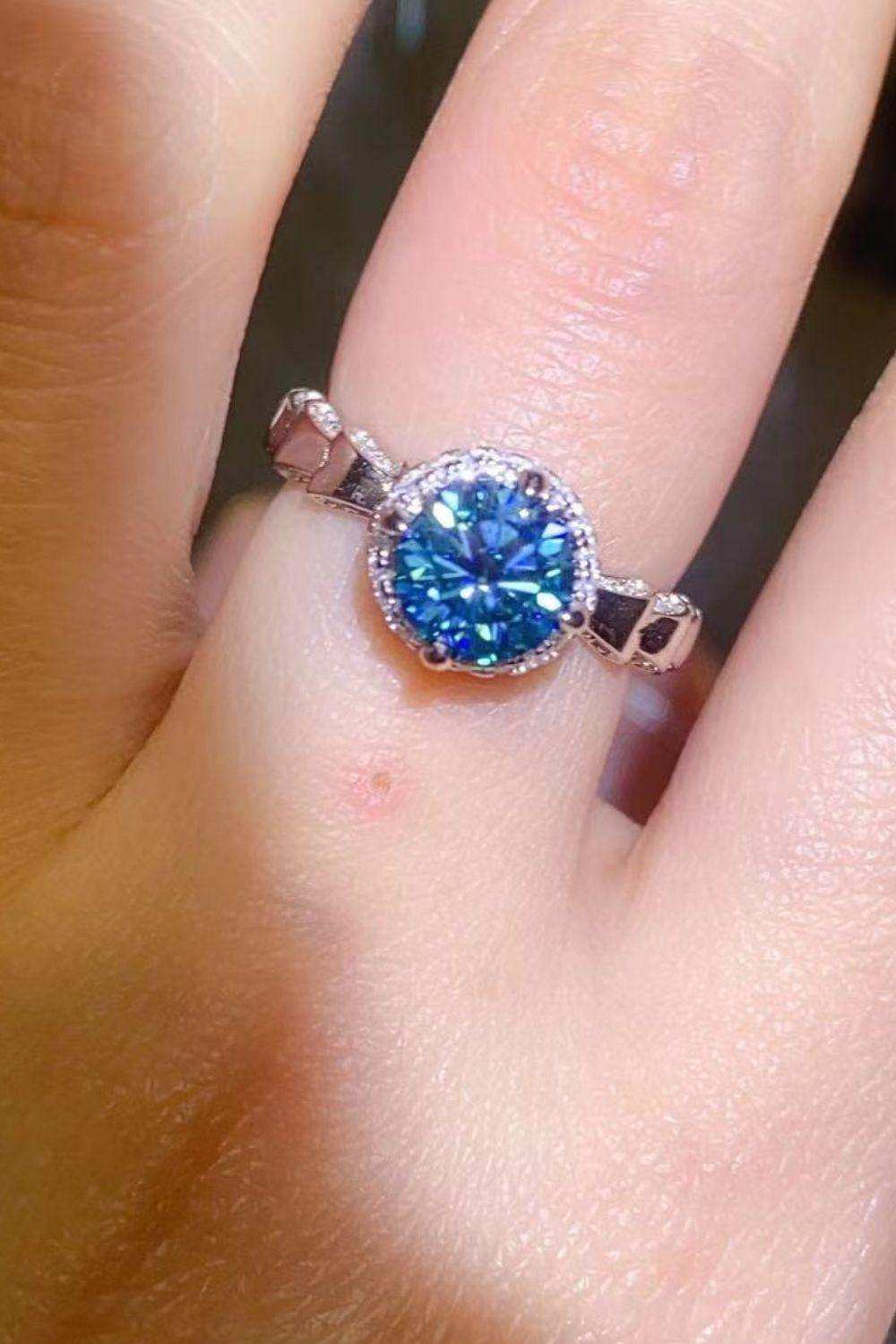 925 Sterling Silver 1 Carat Moissanite Cluster Ring - Trendsi - Flyclothing LLC