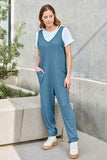 Double Take Full Size Sleeveless Straight Jumpsuit - Trendsi - Flyclothing LLC