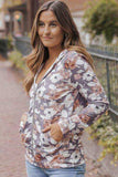 Floral Zip Up Pocketed Hoodie - Trendsi - Flyclothing LLC