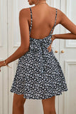 Ditsy Floral Spaghetti Strap Backless Dress - Trendsi - Flyclothing LLC