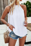 Ruched Grecian Neck Tank - Trendsi - Flyclothing LLC