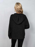 Button-Down Long Sleeve Hooded Sweater - Trendsi - Flyclothing LLC