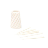 Hand-caved Cocktail Picks & Jar in Natural Bone - Jedando - Flyclothing LLC