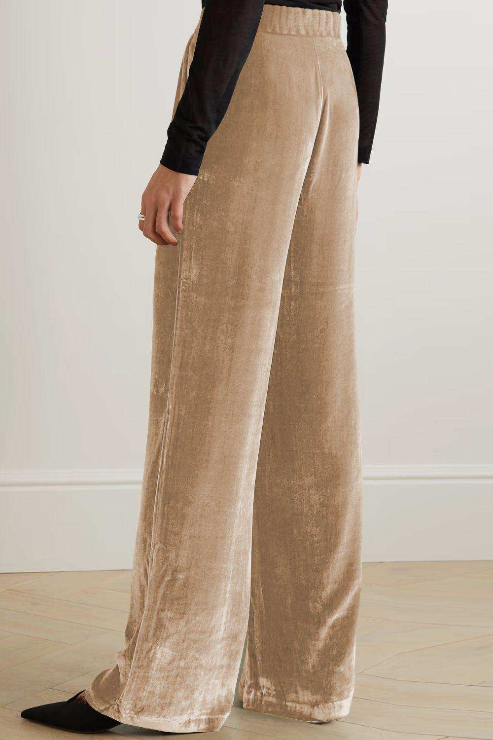 Loose Fit High Waist Long Pants with Pockets - Trendsi - Flyclothing LLC