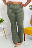 Zenana Clementine Full Size High-Rise Bootcut Jeans in Olive - Trendsi - Flyclothing LLC