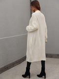 Waffle Knit Open Front Duster Cardigan With Pockets - Trendsi - Flyclothing LLC