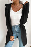 Ribbed Open Front Hooded Cardigan with Pockets - Trendsi - Flyclothing LLC
