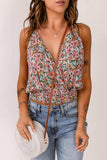 Floral Surplice Neck Top - Trendsi - Flyclothing LLC