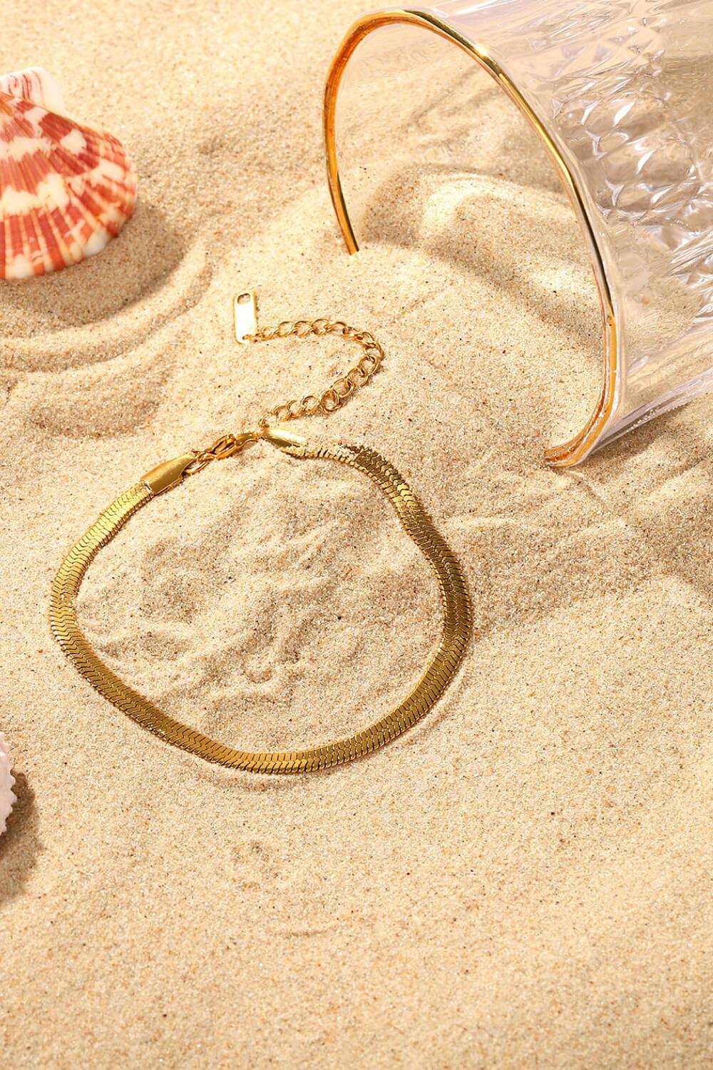 Herringbone Chain Stainless Steel Bracelet - Trendsi - Flyclothing LLC