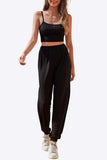 Cropped Cami and Side Split Joggers Set - Trendsi - Flyclothing LLC