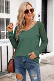 V-Neck Long Raglan Sleeve Top - Trendsi - Flyclothing LLC