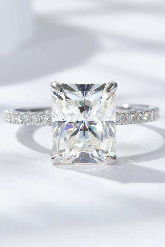 4 Carat Moissanite 4-Prong Side Stone Ring - Trendsi - Flyclothing LLC